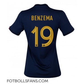 Frankrike Karim Benzema #19 Replika Hemmatröja Damer VM 2022 Kortärmad